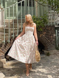 Summer Black Spaghetti Strap Holiday Party Dresses Elegant Midi Button Lace Up Dress Casual Women New In Dress 2023-Outfit