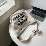 Young Wild and Free Canvas Crossbody Bag-Outfit
