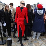 Fongt Fashion Personality Design Collar And Long Wind Coat Dress For Autumn And Winter 2025