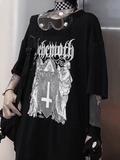 Men's Gothic Ancient Cross Graphic Tee-Outfit