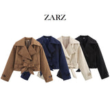 Fongt Homemade New Women's Style Casual Coloring 4-Colored Belted Wind Coat
