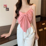 Bow Sling Female Summer New Famous Lady Small Fragrant Wind With A Short Small Vest Korean Version Of The Sleeveless