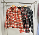 New Lapel Plaid Button Loose Long-Sleeved Woolen Coat-Outfit