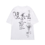 Fongt 2023 New Women's Round Collar Short Sleeve Contrast Color Print T-Shirt 5644156 910-Outfit