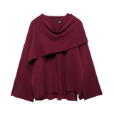 Fongt Short-Sleeved Scarf Short Knitted Coat ZA Fashion Temperament Autumn And Winter Women's New