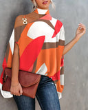 Wise Hot Summer Hanging Bat Sleeve Print Shirt Woman-Outfit
