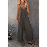 Sling Summer Solid Sleeveless Color Pocket Casual