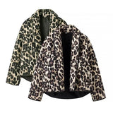 Fongt Women's Explosive Two-Colored Leopard Cotton Coat