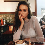 Sexy Mesh T-shirt Long Sleeve Underwear