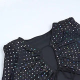 Dazzling Sequined Dress 2023 Fall New Sexy Hollowed-Out Strap Slim Dress-Outfit