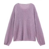Fongt With A Set Of 2025 Purple Gentle Temperament Sweater Knitted Jersey Half Dress Two-Piece Skirt