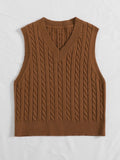 Fongt Sweaters Women's Knitted Vest Jumper V-Neck Vest Sweater Sleeveless Top