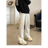 Fongt Trousers High Street Fashion Zip-Up Open-Pillary Micro-T-Swear Men's And Women Trend H-Hop Casual Pants