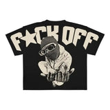 Harajuku Style T-Shirt Men's Hip-Hop Gothic Large Pattern Printed Punk Short-Sleeved Casual T-Shirt-Outfit