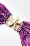 starfish decoration ruffles bikini set with