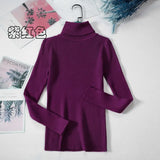 Fongt Sweater Woman With Bottom Shirt Autumn And Winter New Long Sleeves To Keep Warm Body Solid Color Knitted