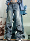 Blue Vintage Boyfriend Jeans with Star