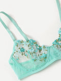 Floral Embroidery Transparent Lace 2 Piece Set-Outfit