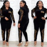 African Sets For Women 2020 Long Sleeve Beading Diamonds African Elastic Bazin Baggy Pants Rock Style Dashiki Famous Suit