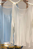 T-shirt Loose Large Size Is Thin Round Neck Open Back Thin Section Slightly Transparent Slit Long-sleeved
