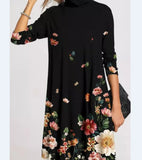 Fashion Printed Collar Long Sleeves Loose