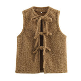 Fongt Multi-Color Round Tie With Sleeveless Vest Top 2025 New B88798