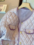 2023 Small Fragrance Lightweight Cotton Padded Jackets Women Autumn Vintage Quilted Coat Warm Praka Female Short