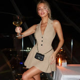 Buttoned Cropped Vest And Mini Skirt Set-Outfit