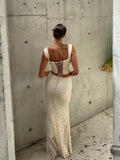 Summer Sleeveless 2 Piece Sets Womens Outfits Elegant Formal Events Wedding Guest Dresses Sexy Cropped Top and Skirt-Outfit