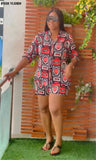 Print Two Piece Set Women Tracksuit Summer Clothes African Dresses for Women Casual Party Shirt Tops Shorts Pants Suits Outfits 1028-0-Outfit