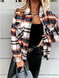 Wise Station Hot Style Autumn And Winter Long Sleeve Plaid Shirt Coat Women's Clothing-Outfit