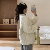 Baseball Collar Down Jacket Female Short Style 2024 Winter New Gourd Grain Warm Small Light White Duck Down Coat Tide-Outfit