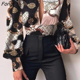 Spring Standing Collar Long Sleeve Lantern Sleeve Backless Hollow Out Top Shirt Pretty and Cheap Women's Blouses