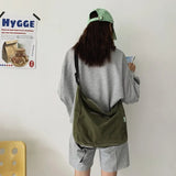 Washed Large Canvas Crossbody Bag-Outfit