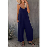 Sling Summer Solid Sleeveless Color Pocket Casual