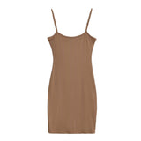 Trend Women's Solid Color Flat Thread Suspender Dress Summer New Elastic Bag Hip Skirt Short Skirt-Outfit