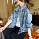 Fongt Coat Girl In Short Early Autumn Blouse Squint Large-Size Loose Korean Version Of The Autumn Dress 2025 New Trend
