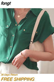 Women Solid Elegant Office Ladies Chic Ins Summer Single Breasted All-match Hot Sale S-3XL Trendy Young New Style