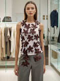 Fongt Temperament Vest 2025 Autumn And Winter New High-End Design Three-Dimensional Flowers Beautiful Sleeveless Body