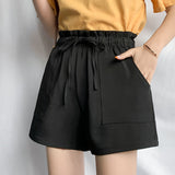 Fongt Suit Shorts Female Large-Size Korean Version Of Loose 2023 New Summer High-Waisted A-Leg Broad Leg