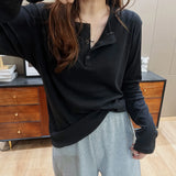 Velvet White Long-Sleeved T-Shirt Women's Autumn And Winter Button Blouse Design Underwear Underwear Foreign Style Sanded