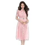 Fongt Dress 2025 Explosion New High-End Embroidery Long-Term Collection Waist Thin Dress