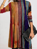 Fashion Printed Collar Long Sleeves Loose