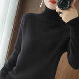 Turtleneck Women's Knitted Sweater Solid Loose Long Sleeve Autumn Sweaters Female Pullover Autumn Winter Warm Lady