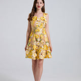 Fongt High-End Heavy Industry Embroidery Flowers Waist Thin Sling Dress Female Elegant Dress Woman