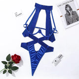 Sexy Hollow Out Bandage Bodysuits Clubwear Slim Solid Criss-Cross Corset-Like Sleeveless Halter Backless Rompers