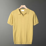 Fongt Fashion Knitted T-Shirt Men's Summer Niche Breathable Short-Sleeved POLO Shirt Korean Version Of Loose Half-Sleeved Top