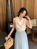 Fongt Price Does Not Return] Xixi 13 Lines Summer Sweater Chindless T-Shirt Top Lady 89320