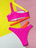 Fongt New Split Bikini Bikini Hollow Out Color Sexy Split Swimsuit D531RY-Outfit