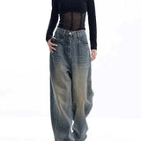 Vintage Dark Wash High Waist Boyfriend Jeans-Outfit